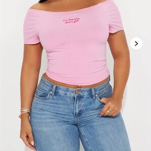 Pink Off-Shoulder Women's Top